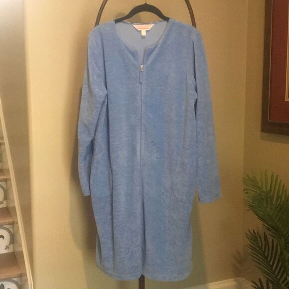 STAN HERMAN Blue Zip Robe NWT - Picture 3 of 6